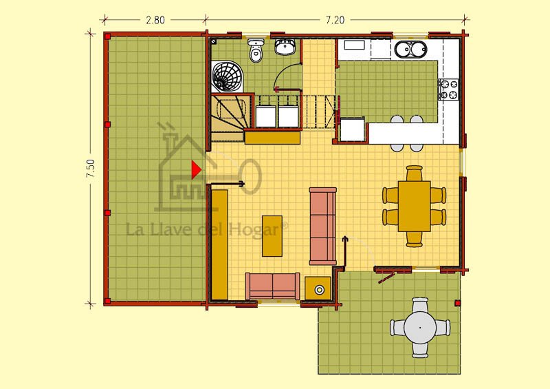 plano distribución planta baja modelo Cadí 140