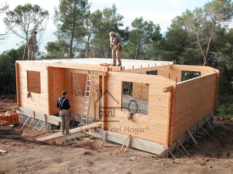 Construcción del forjado de planta piso con estructura de madera