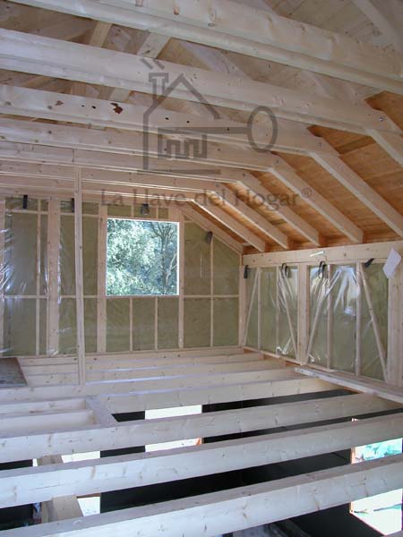 forjado de planta piso y forjado de cubierta con vigas de madera